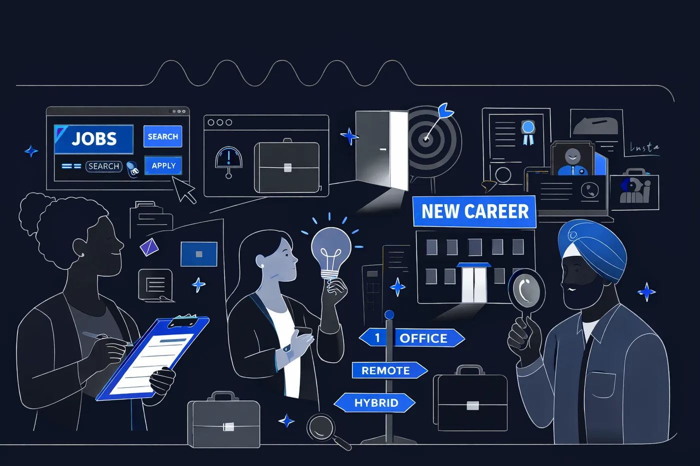 Diverse professionals exploring career opportunities